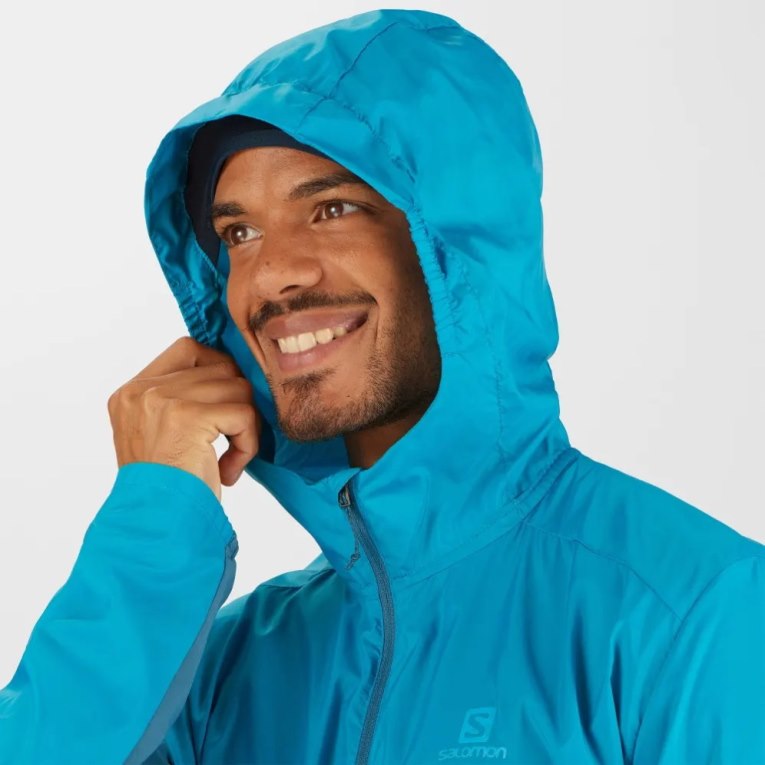 Turquoise Salomon Agile Men's Windbreaker | PH 89206X